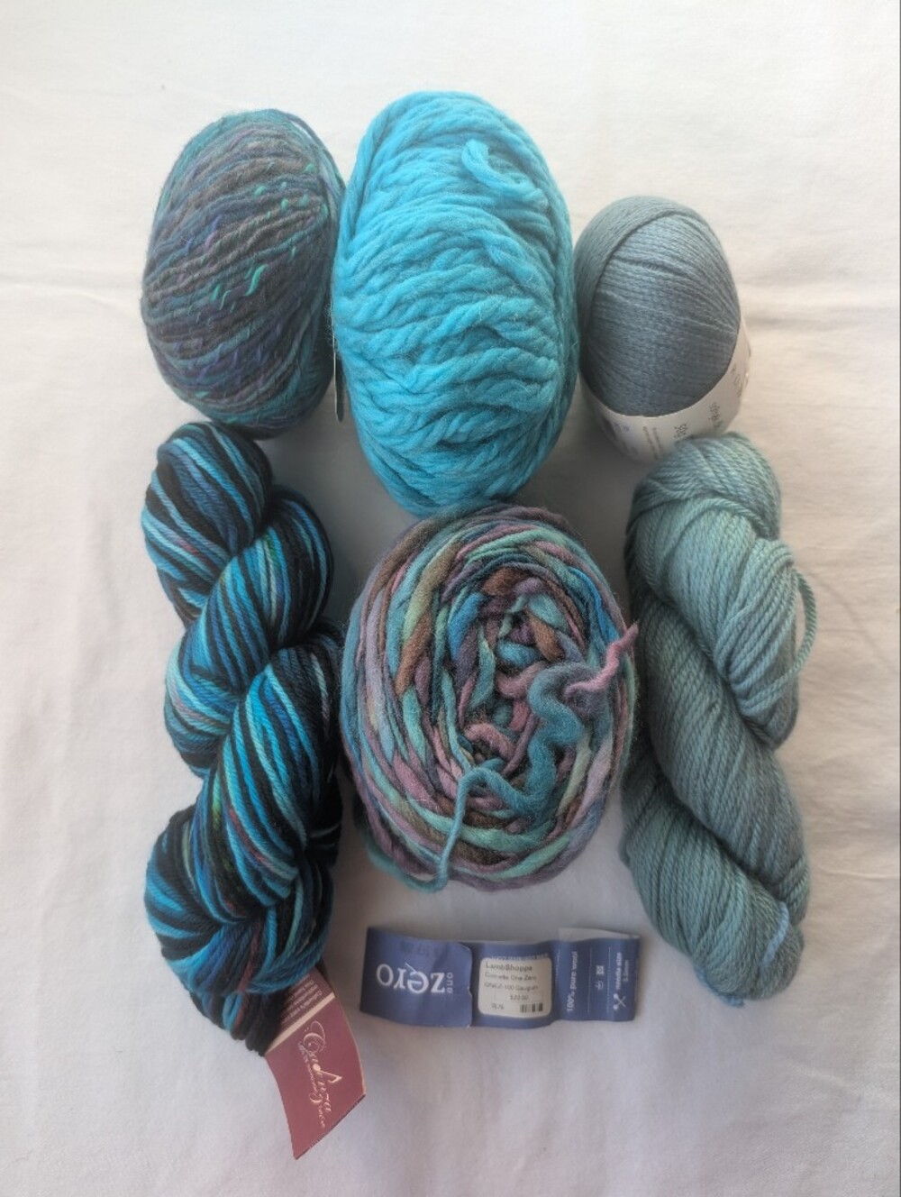 Lot Of Assorted Blue And Green Yarns - Wool Cotton Yak Alpaca Blends - Picture 14 of 16